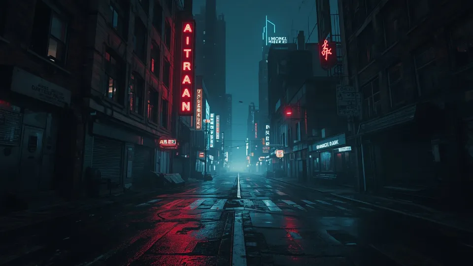 abandoned cyberpunk city